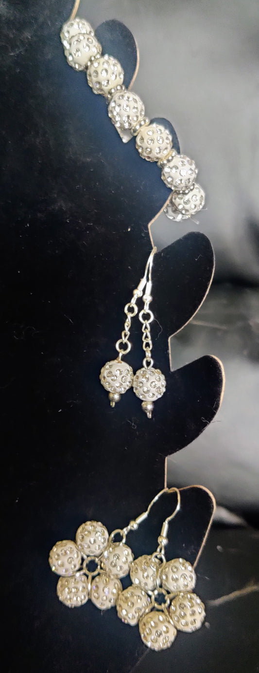 Vitt Kristallsmyckesset Deluxe