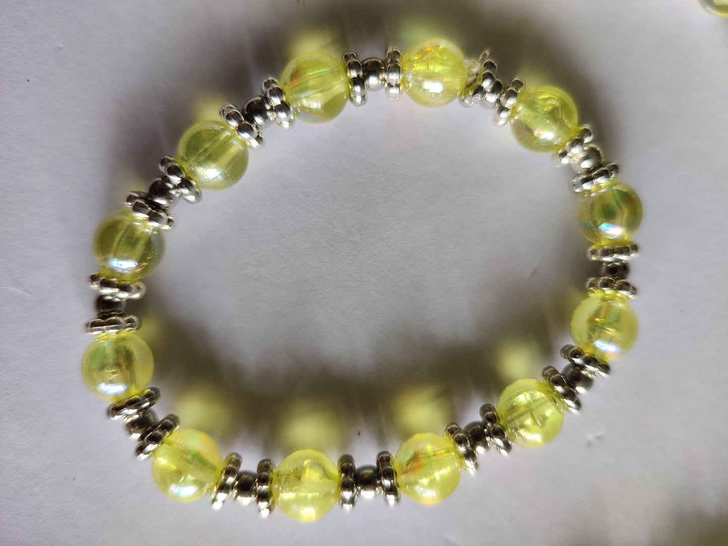 Elastiskt Gult Kristallsmyckesset - Halsband och Armband