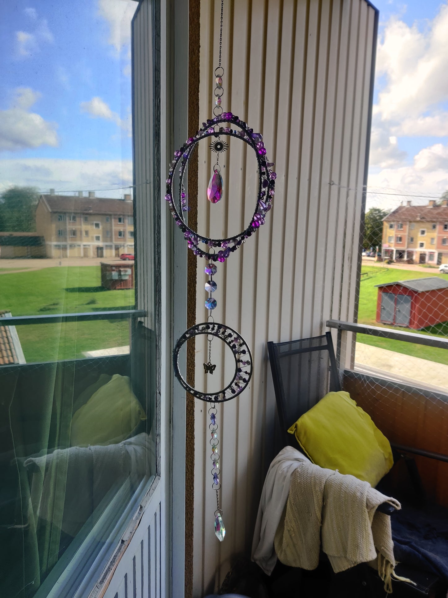 Handgjord Kristallprydnad - Lila Fönsterdekoration