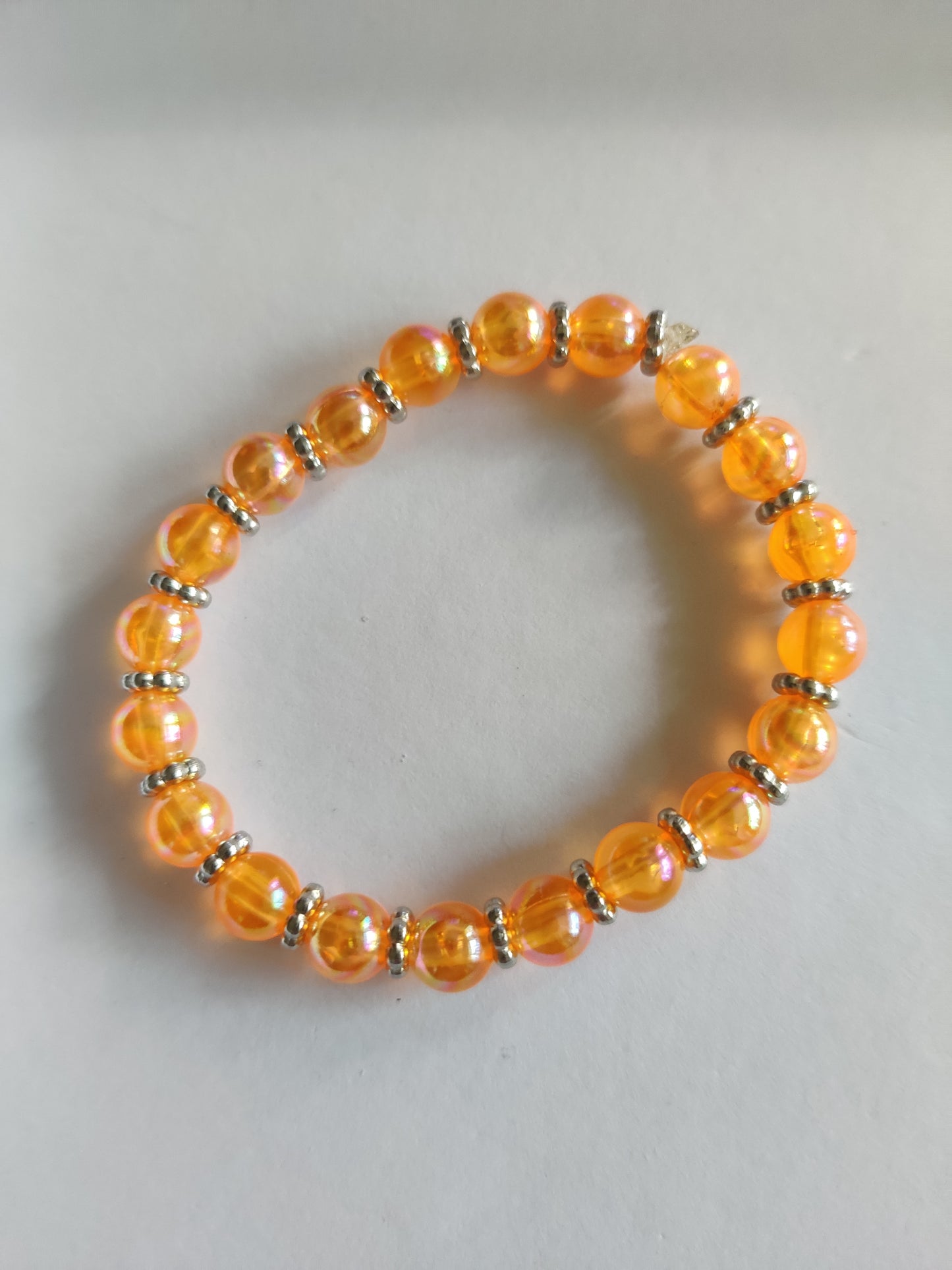 Handgjorda Glasarmband - Orange & Grönt Set