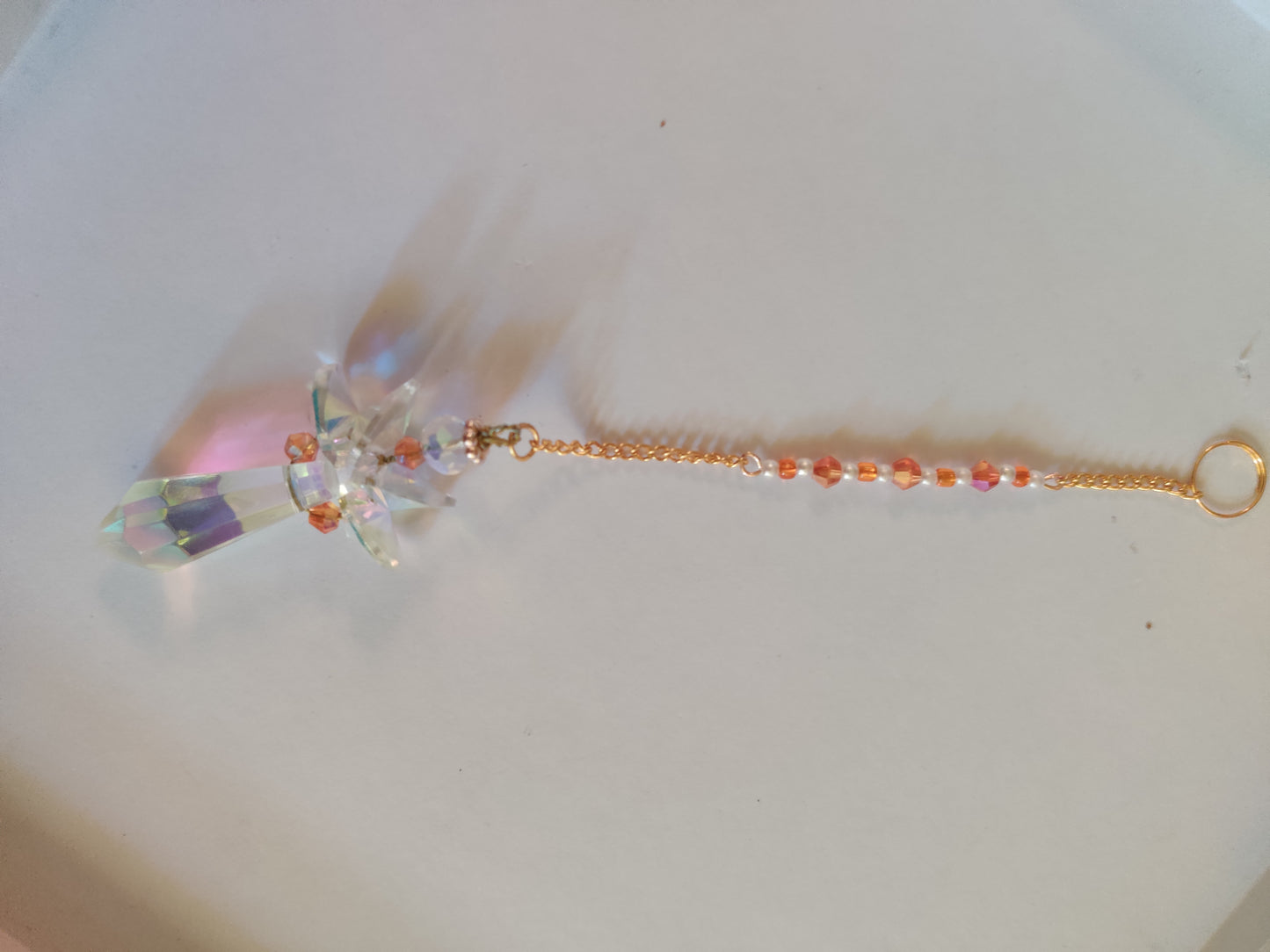 Kristall Skyddsängel - Handgjord med Gröna Kristaller