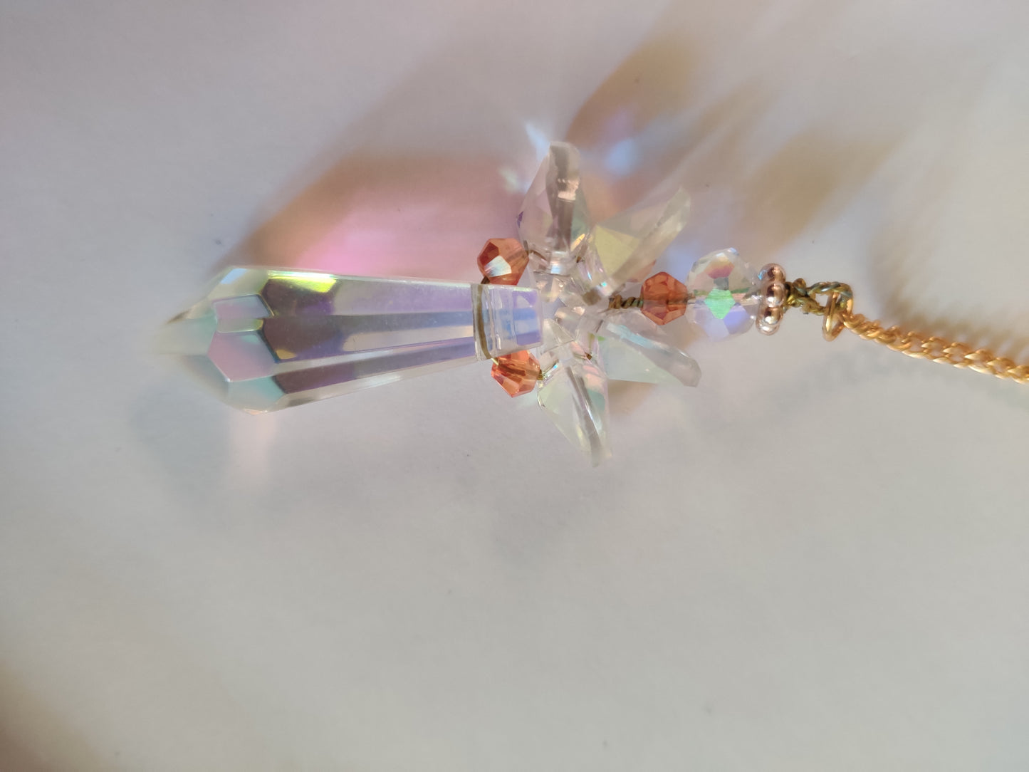 Kristall Skyddsängel - Handgjord med Gröna Kristaller