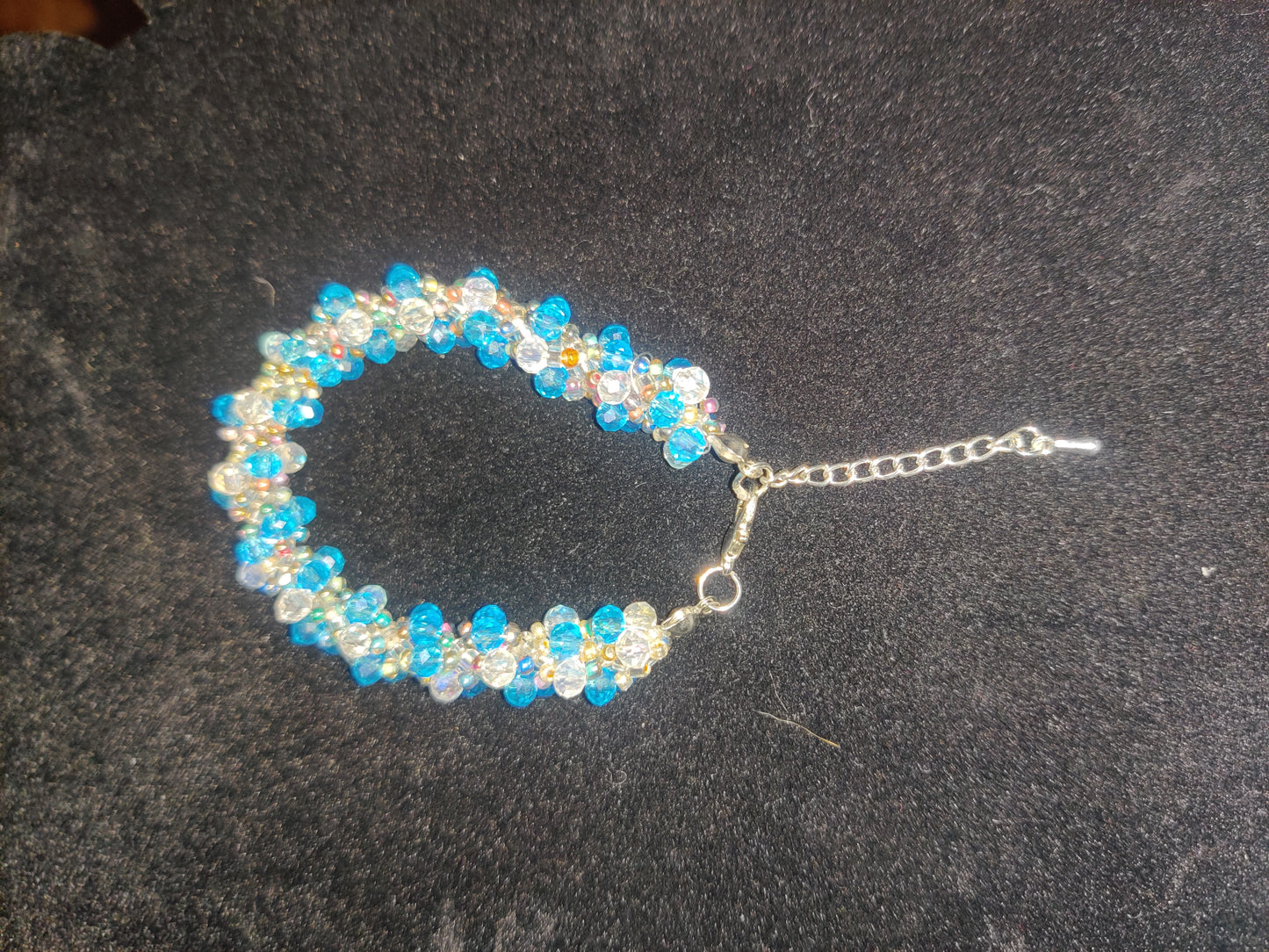 Kristallarmband - Blå och Klar