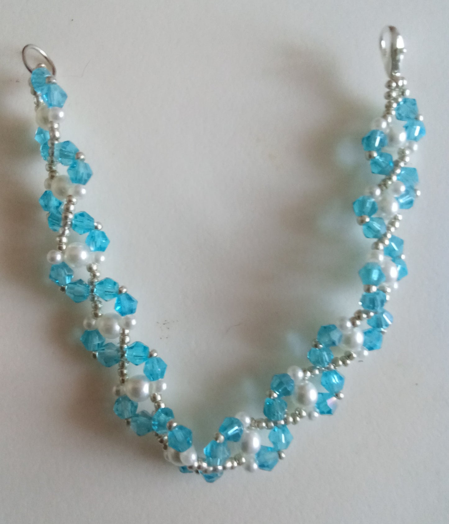 Turkost Kristallarmband Dam - Handgjort Pärlarmband 19 cm