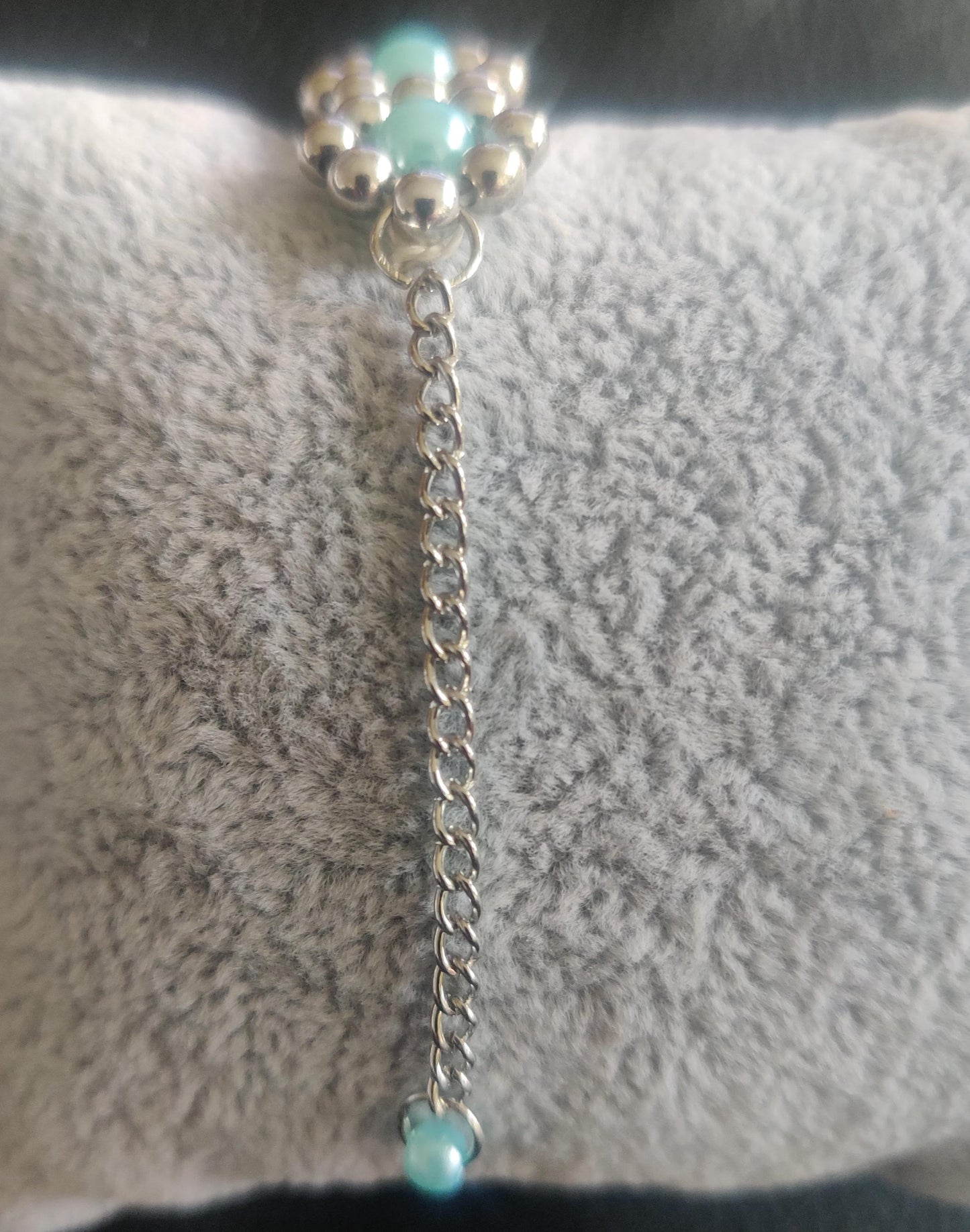 Handgjort Turkost Smyckesset - Armband och Örhängen med Silverdetaljer