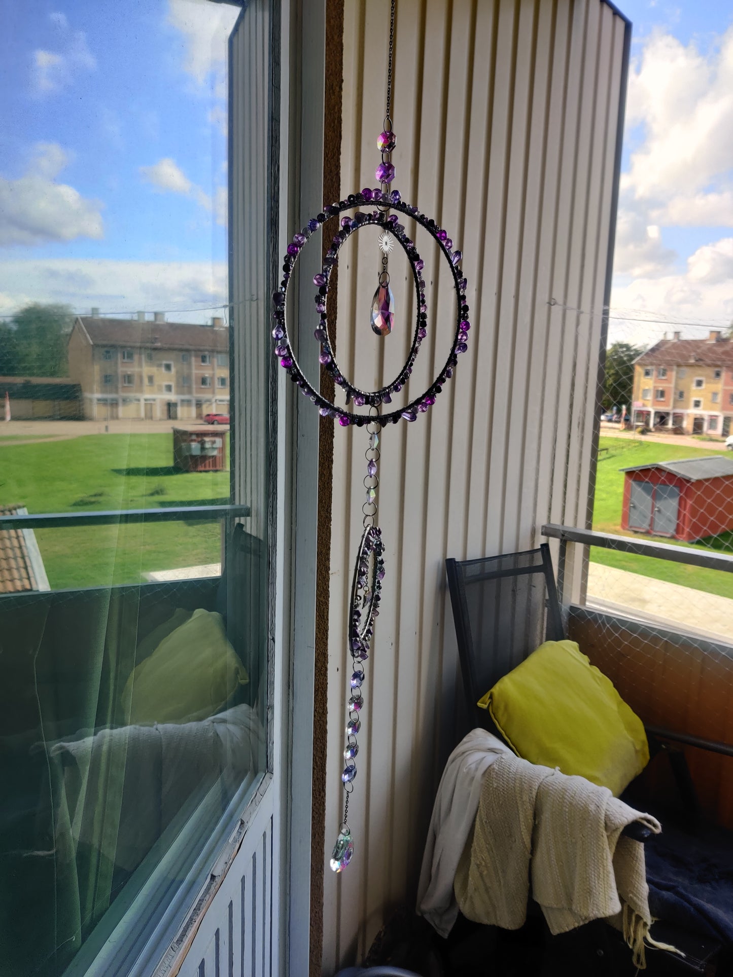 Handgjord Kristallprydnad - Lila Fönsterdekoration