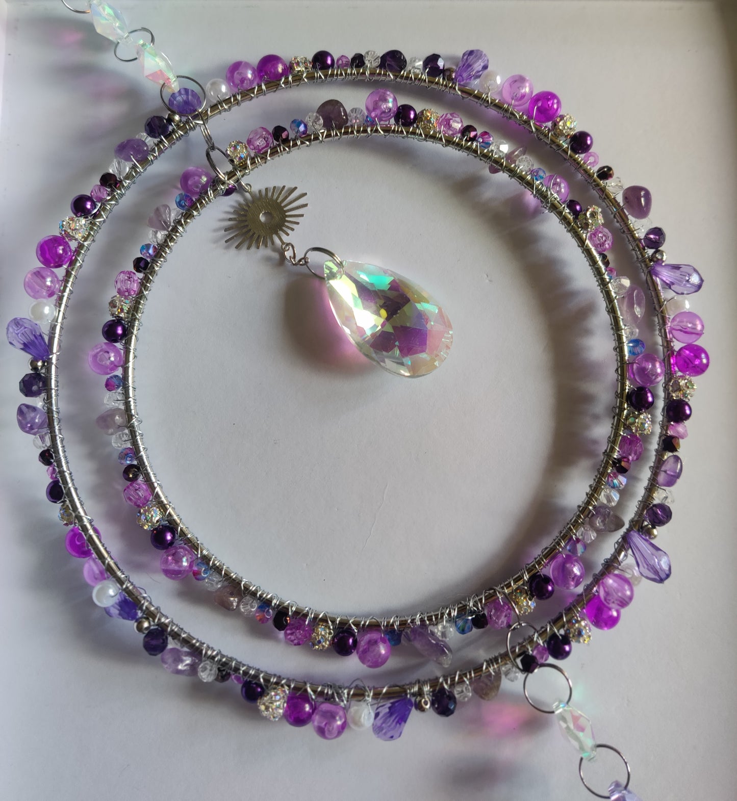 Handgjord Kristallprydnad - Lila Fönsterdekoration