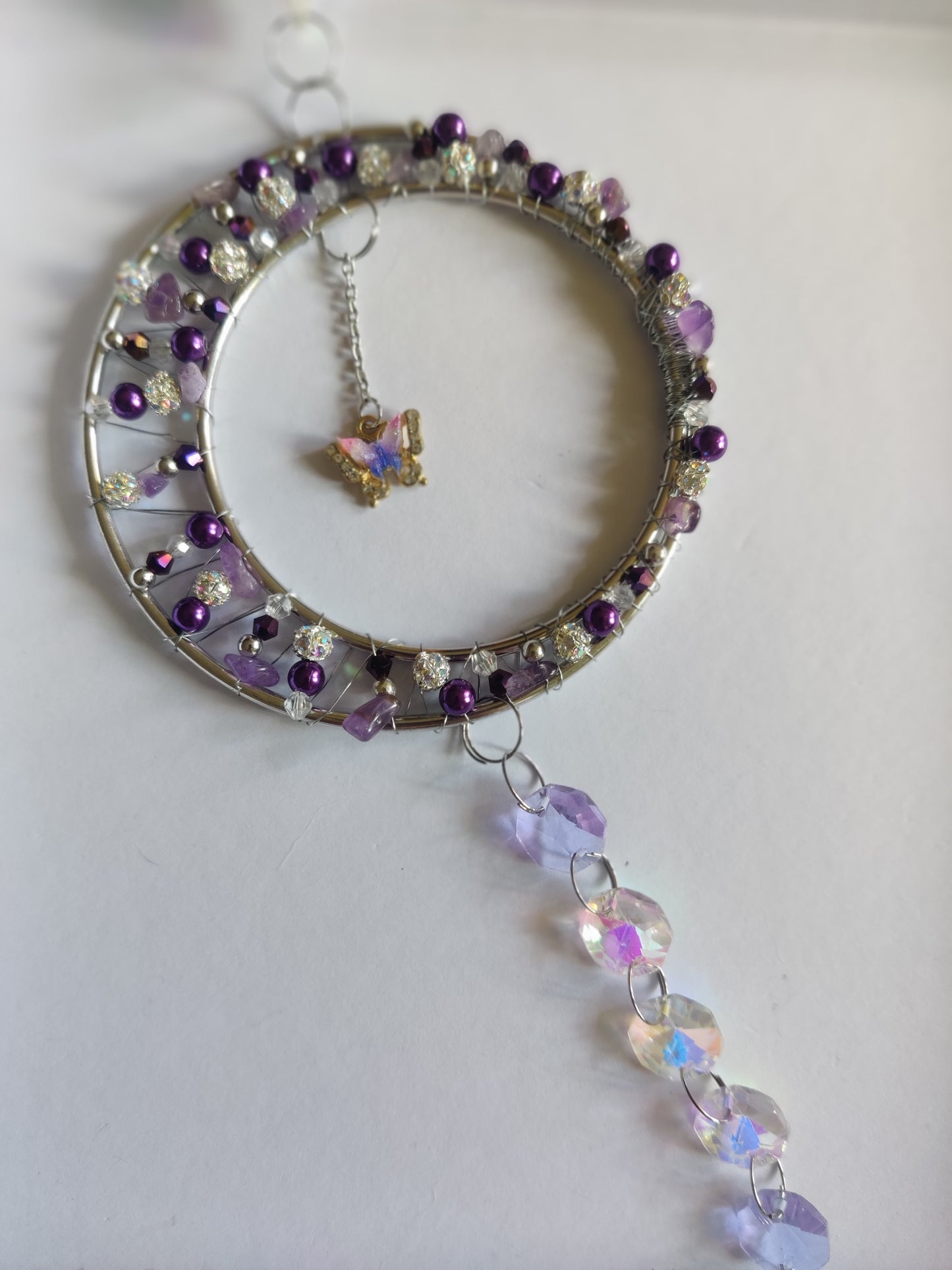 Handgjord Kristallprydnad - Lila Fönsterdekoration