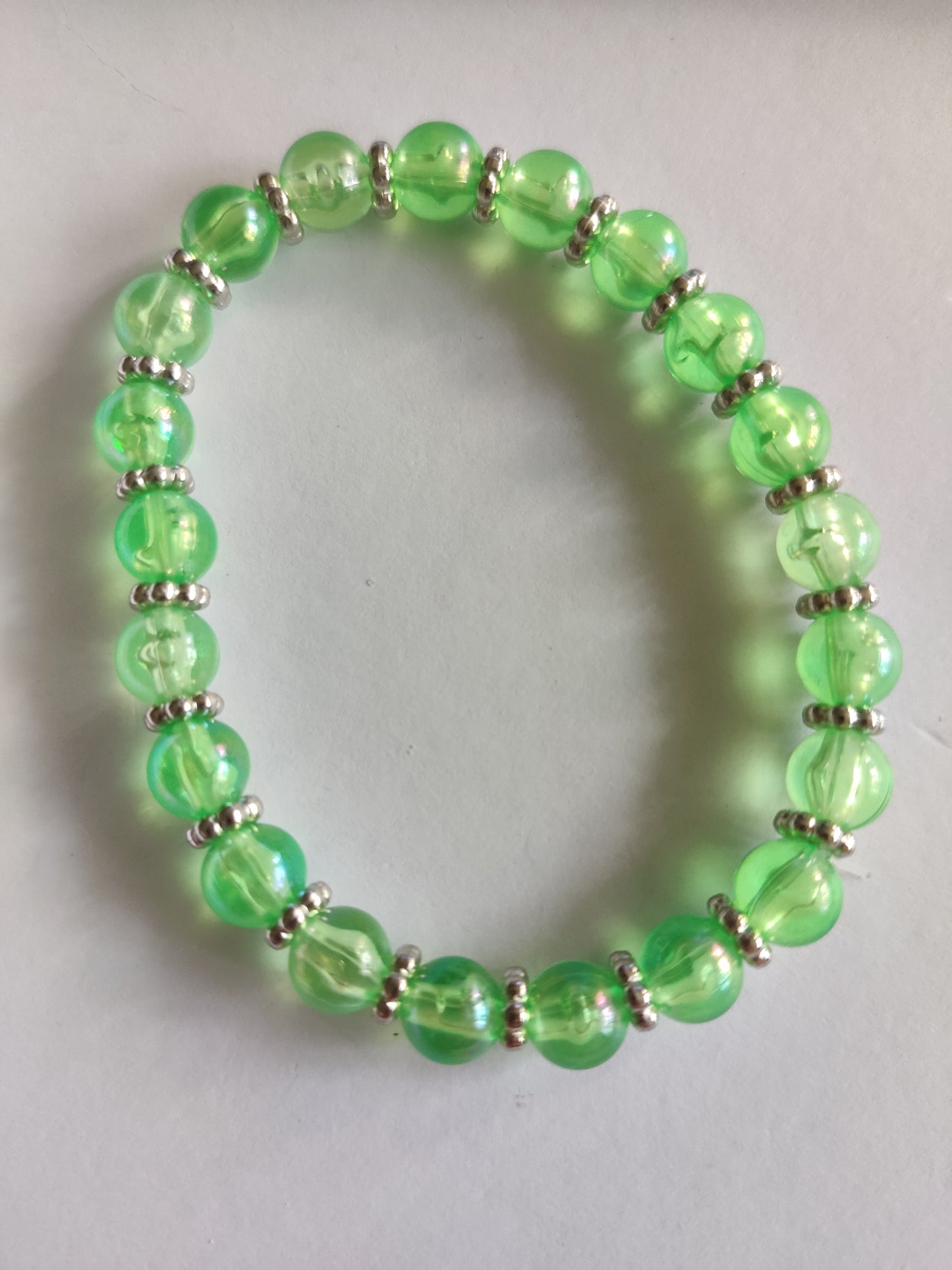 Handgjorda Glasarmband - Orange & Grönt Set