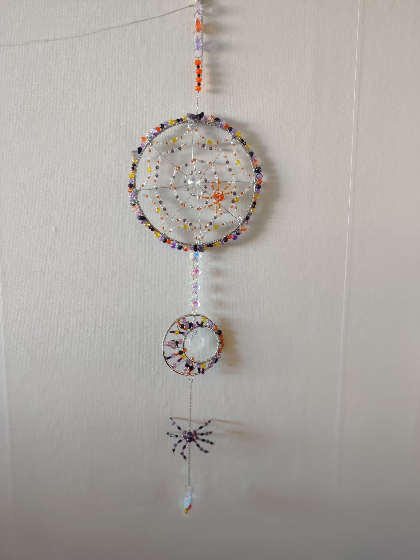 Halloween Drömfångare med Spindlar och Spindelnät - Handgjord