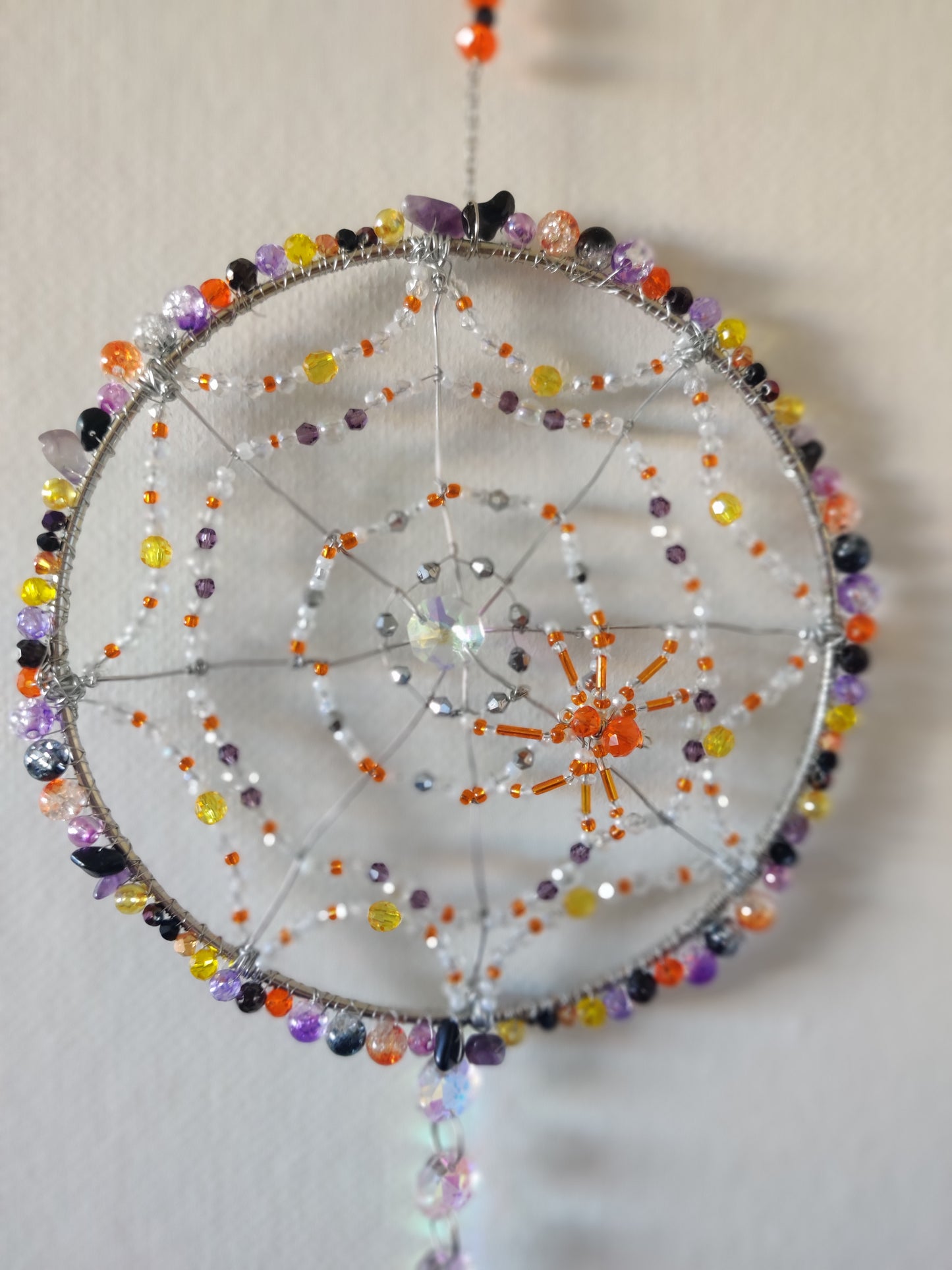 Halloween Drömfångare med Spindlar och Spindelnät - Handgjord