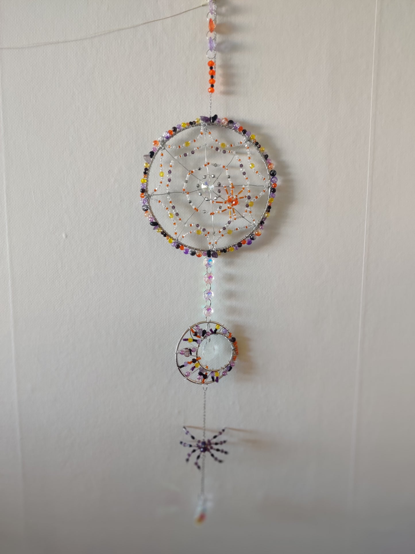 Halloween Drömfångare med Spindlar och Spindelnät - Handgjord