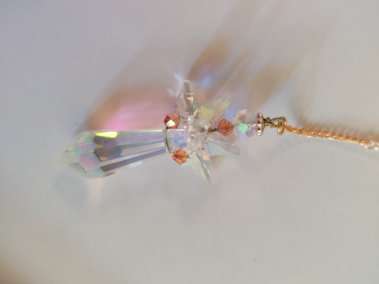 Kristall Skyddsängel - Handgjord med Gröna Kristaller