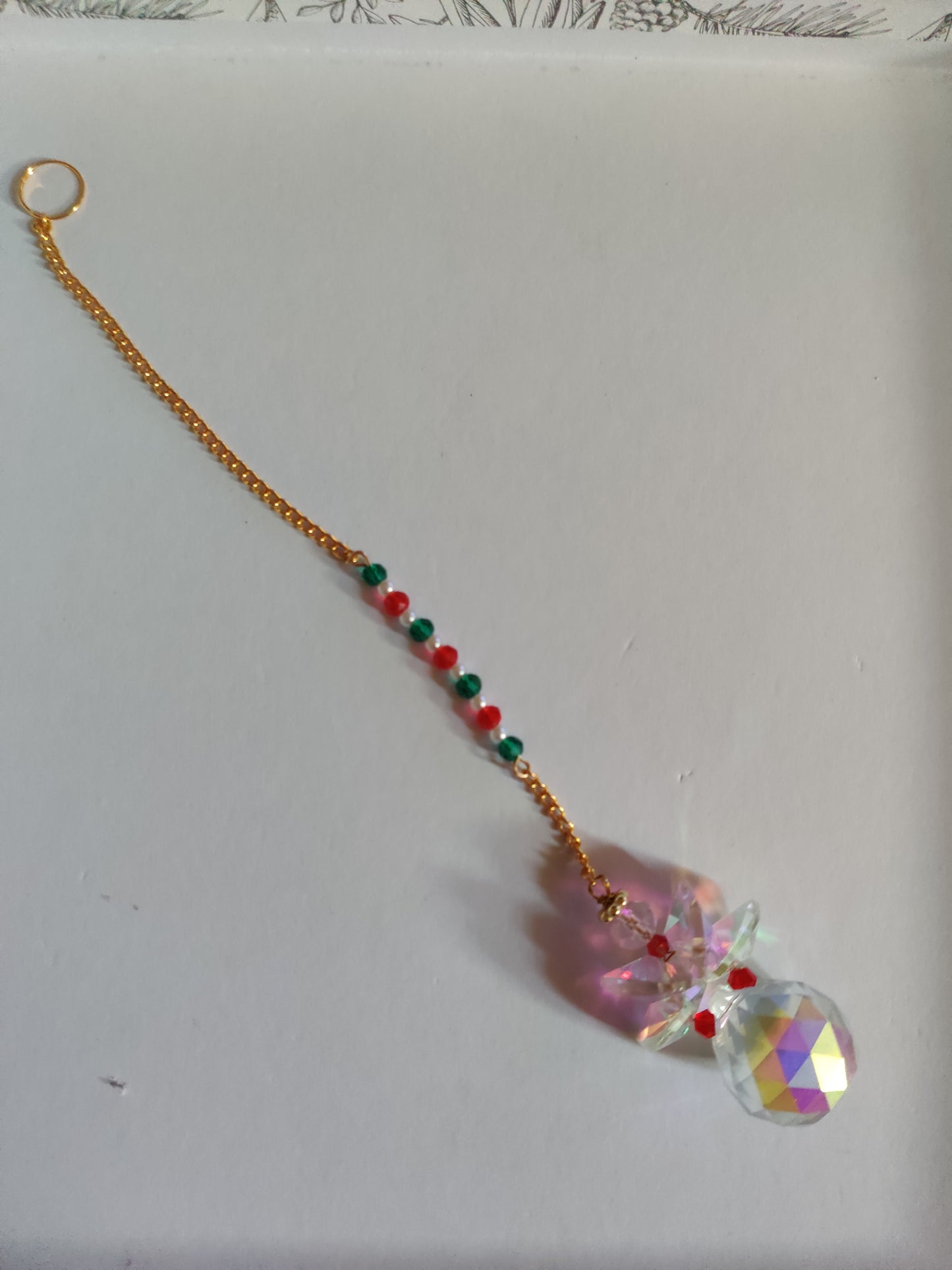 Kristall Suncatcher med Regnbågskristaller - Stor Facetterad Kula