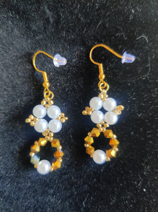 Allergivänliga Örhängen - Vita Pärlor & Guld