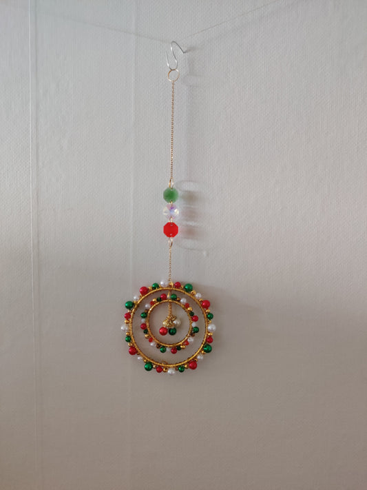 Julljusfångare Spiral - Röd, Grön och Guld