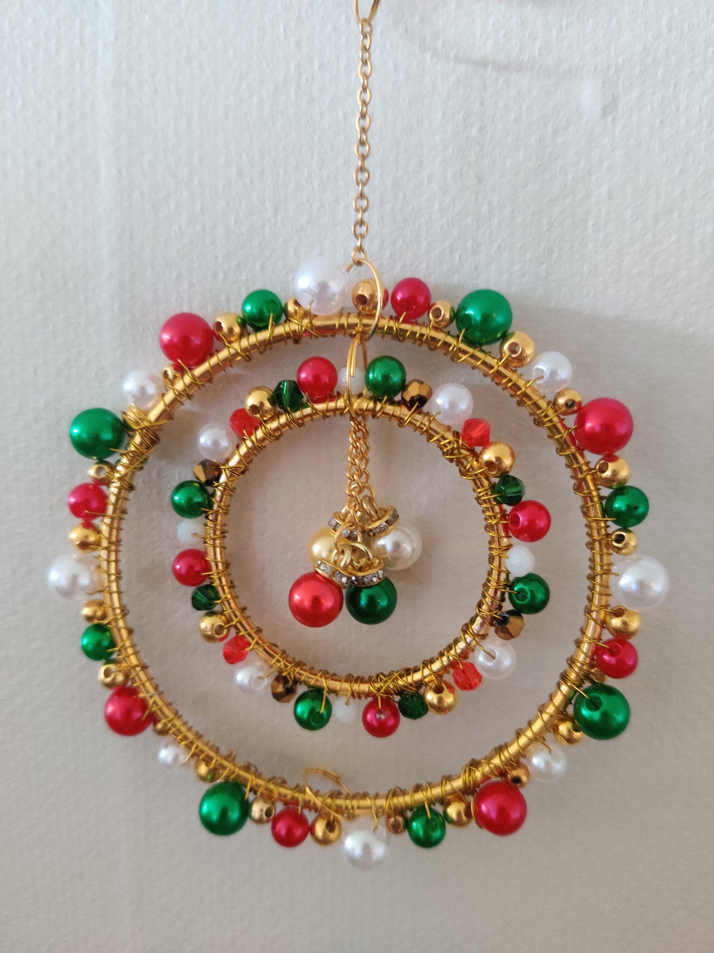 Julljusfångare Spiral - Röd, Grön och Guld