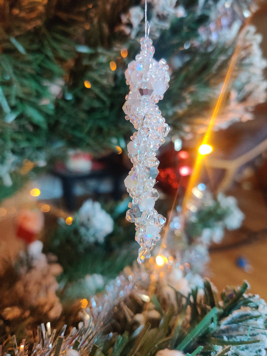 Glittrande julgransistappar 3-pack Vitt/silver