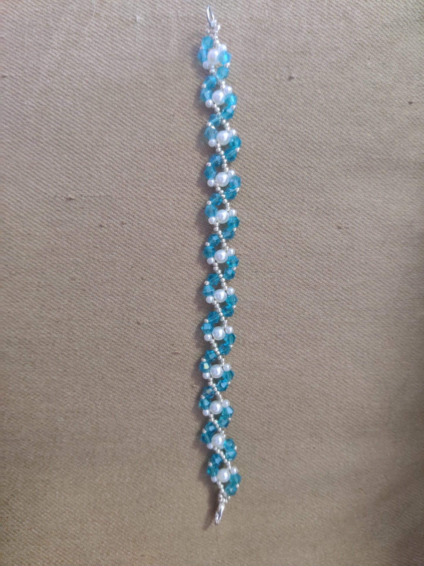 Turkost Kristallarmband Dam - Handgjort Pärlarmband 19 cm