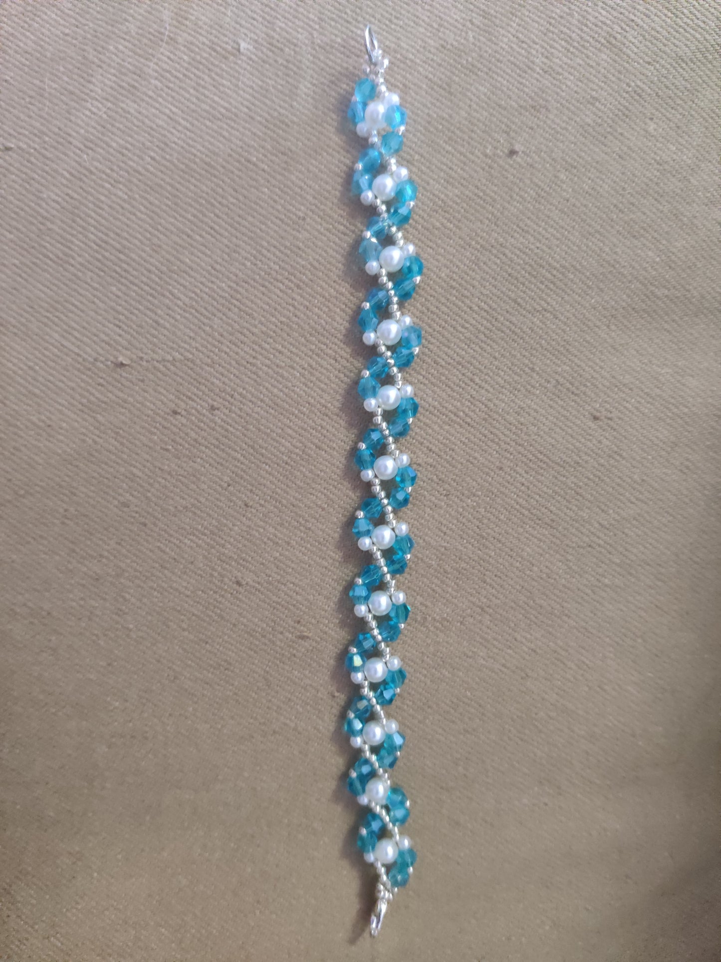 Turkost Kristallarmband Dam - Handgjort Pärlarmband 19 cm