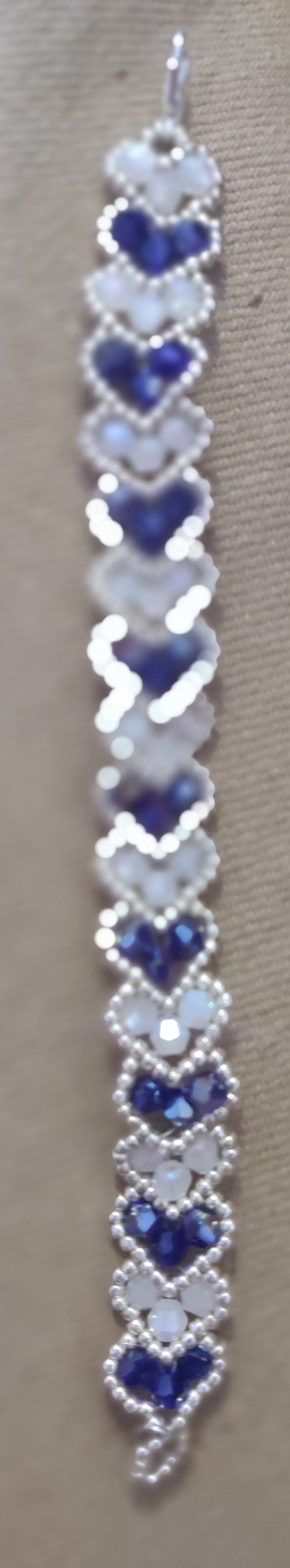 Pärlarmband Dam Hjärtmönster - Handgjort, Bead Weaving