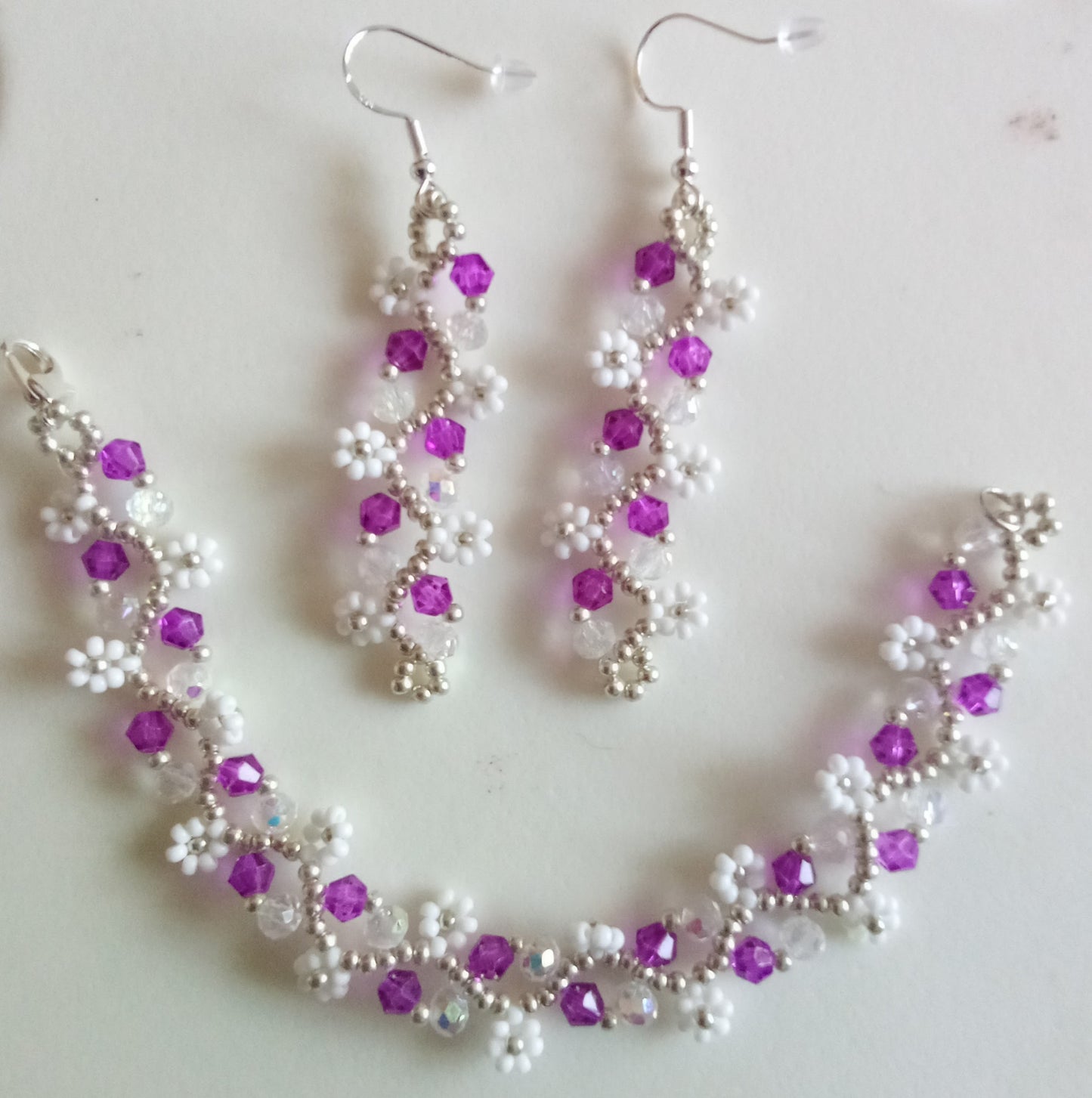 Smyckesset Dam - Handgjort Armband och Örhängen med Pärlor