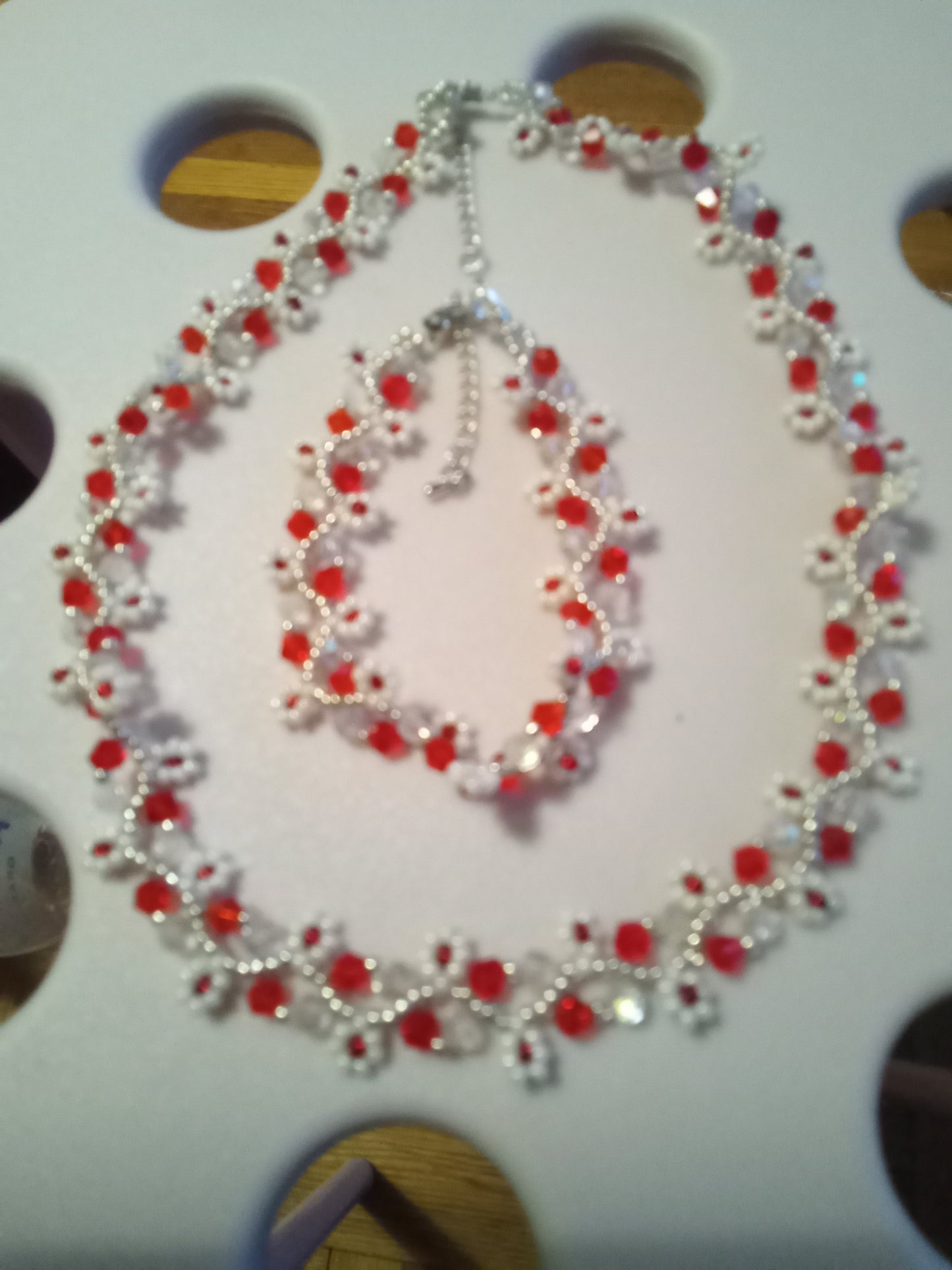 Smyckesset Dam  - Handgjort med miniblommor