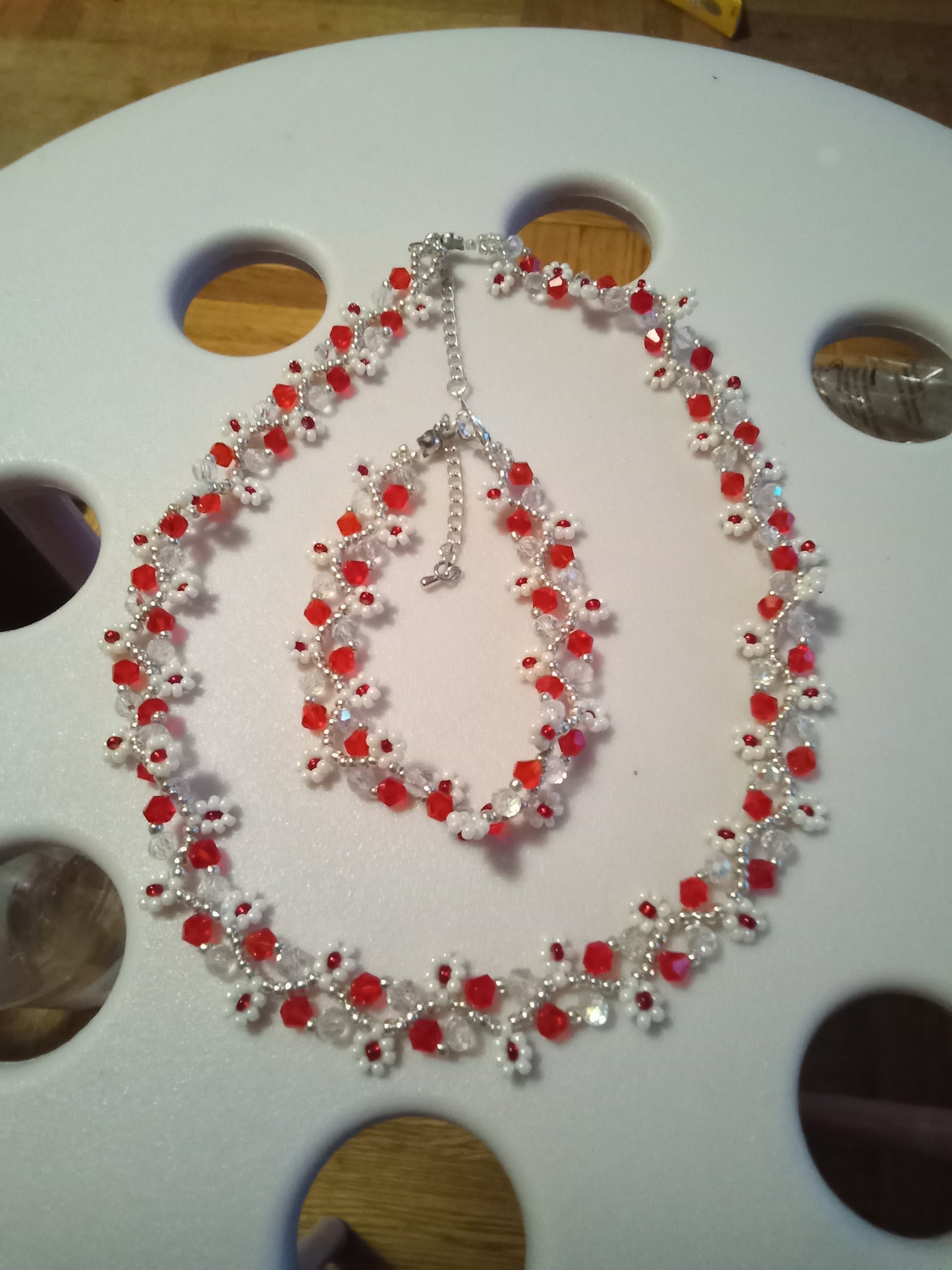 Smyckesset Dam  - Handgjort med miniblommor