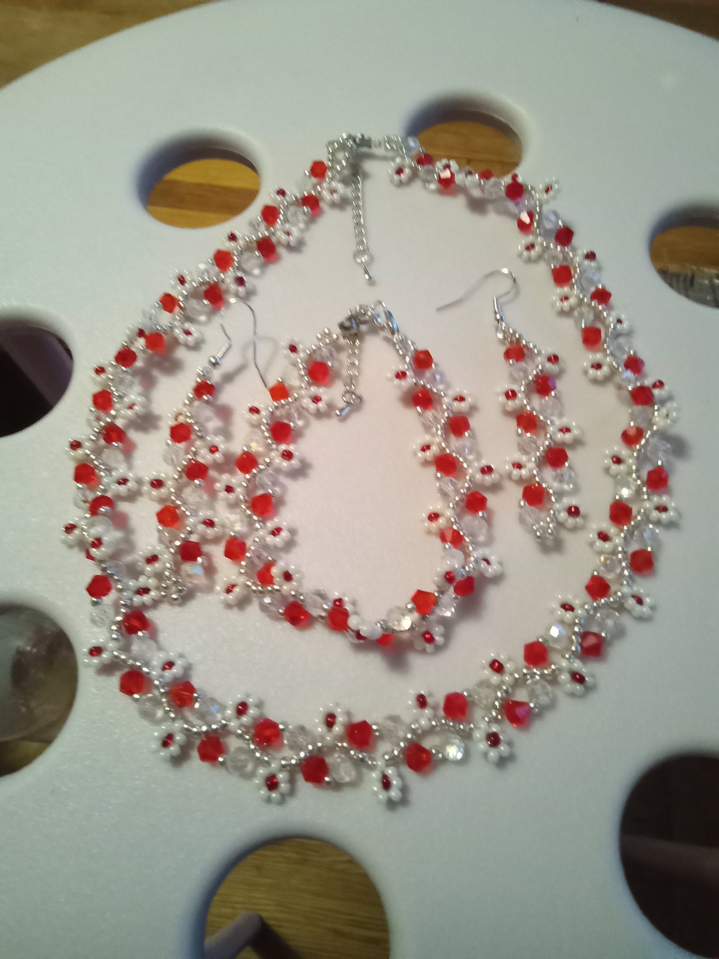 Smyckesset Dam  - Handgjort med miniblommor