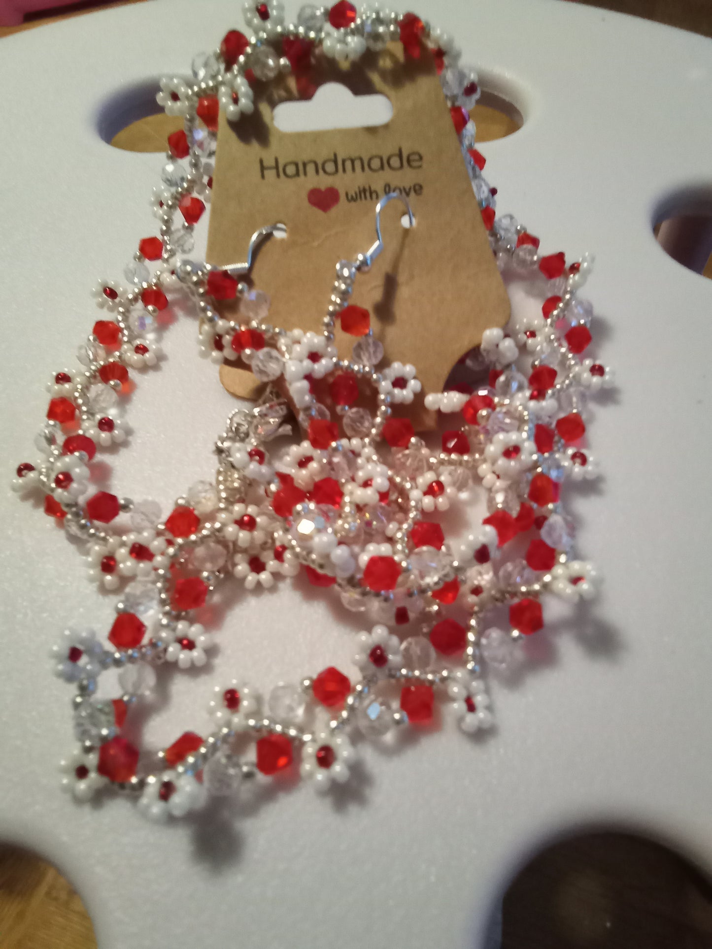 Smyckesset Dam  - Handgjort med miniblommor