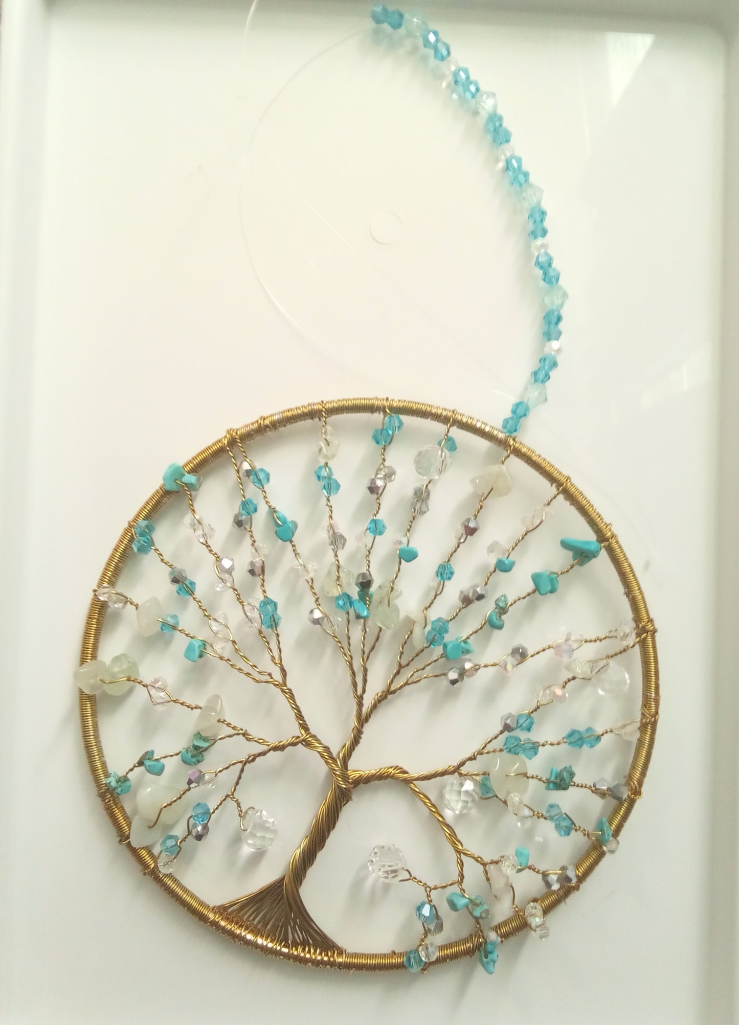 Suncatcher Livets träd – Jade, Aventurin & Turkos