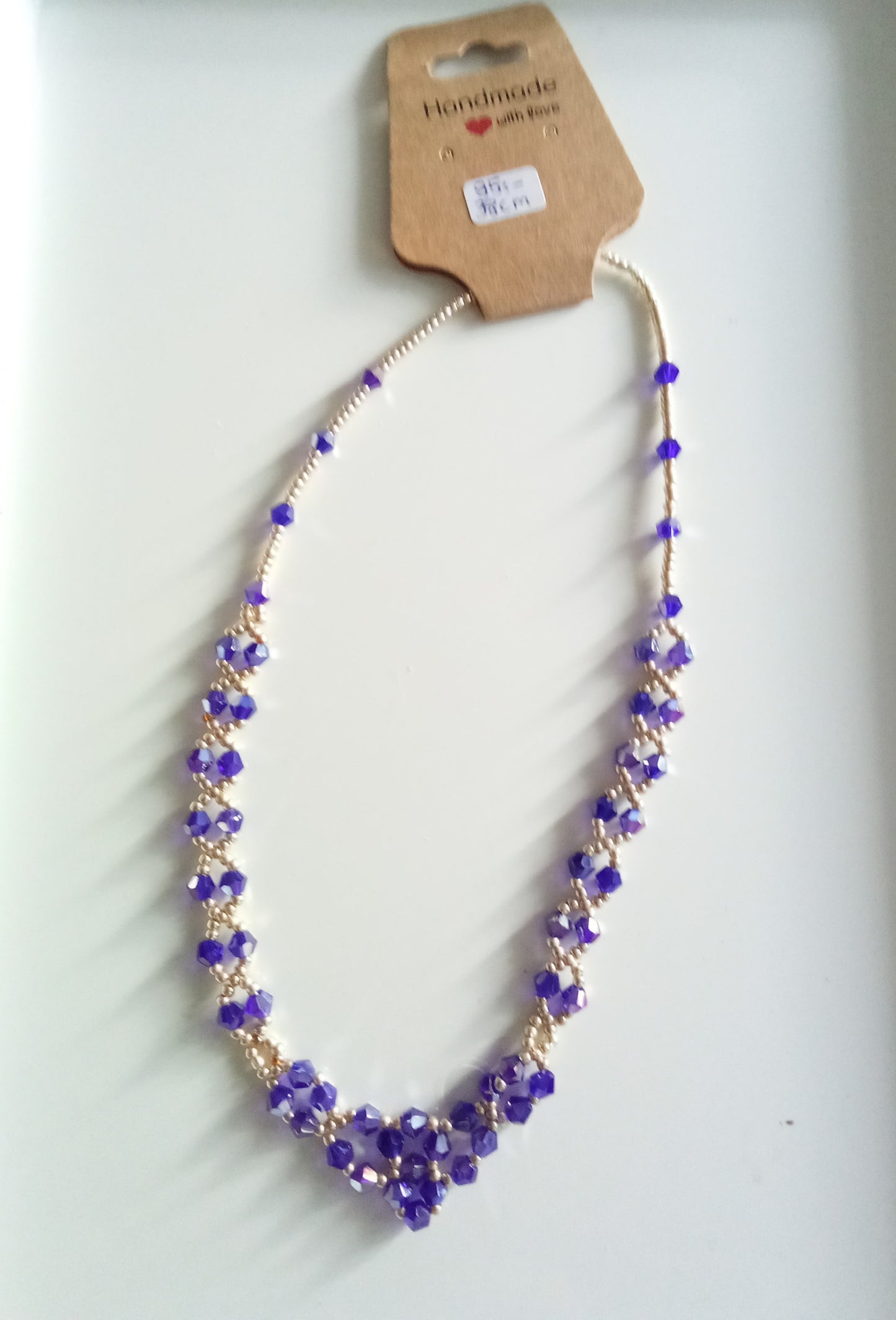 Kristallhalsband Dam V-form - Handgjort Halsband med Facetterade Kristaller