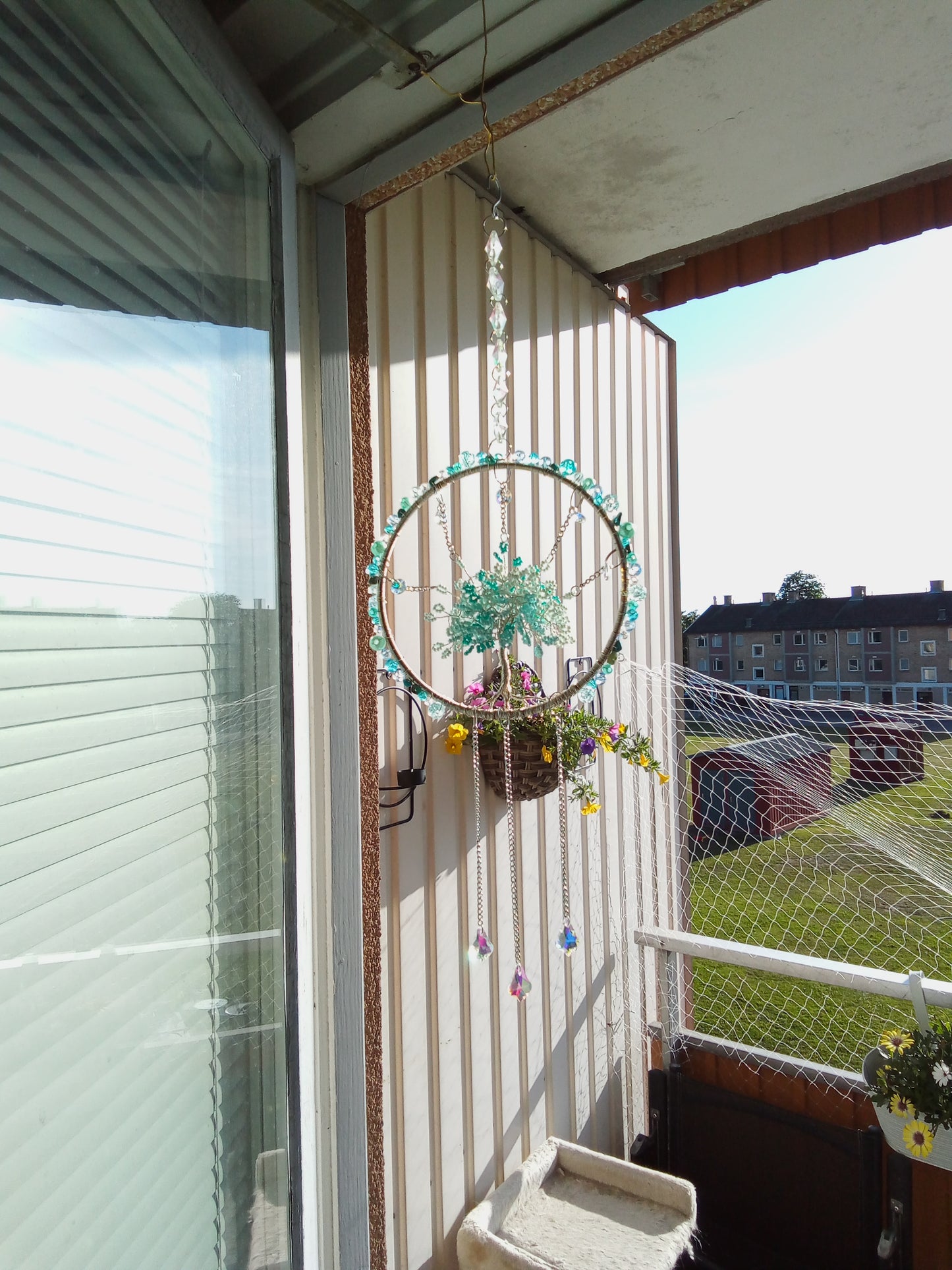 Suncatcher Livets Träd – Turkosa Kristaller