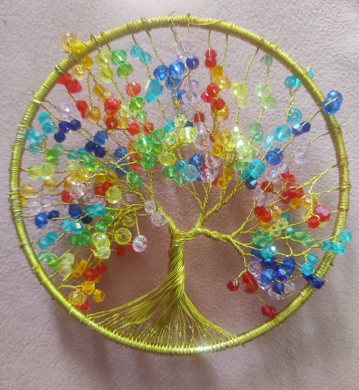 Livets träd – Chakra Suncatcher med glaskristaller