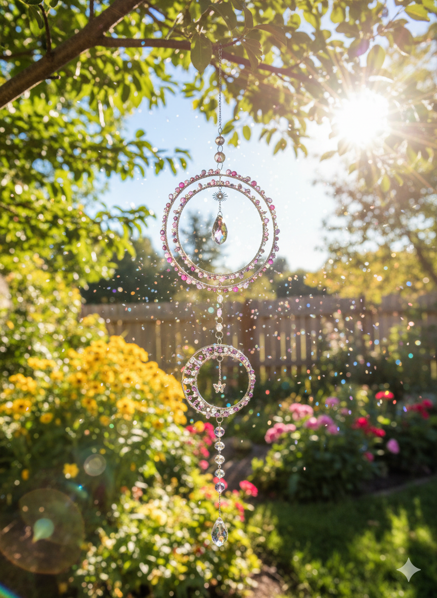 Handgjord Kristallprydnad - Lila Fönsterdekoration