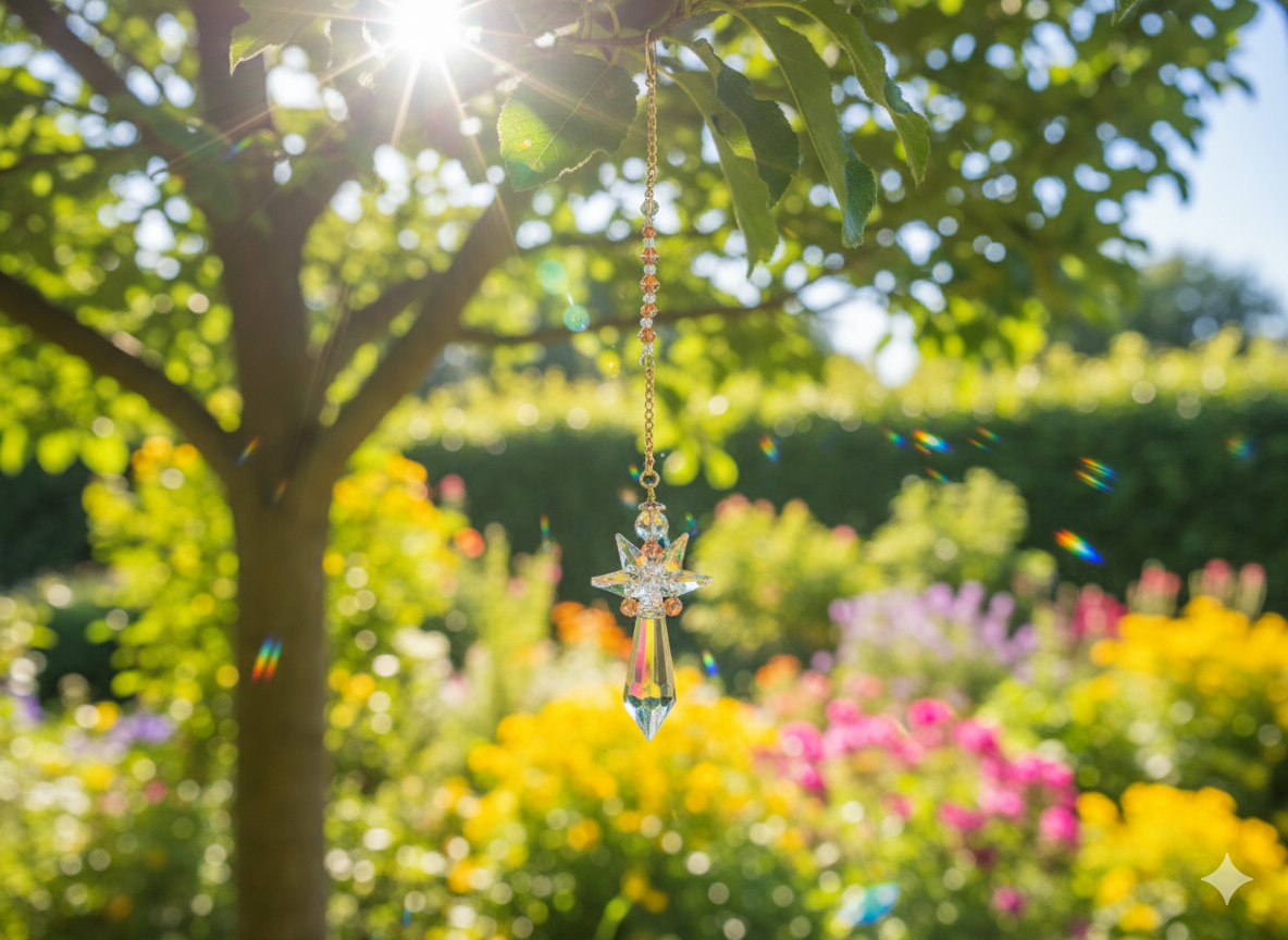 Kristall Skyddsängel - Handgjord med Gröna Kristaller