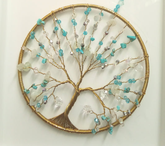 Suncatcher Livets träd – Jade, Aventurin & Turkos