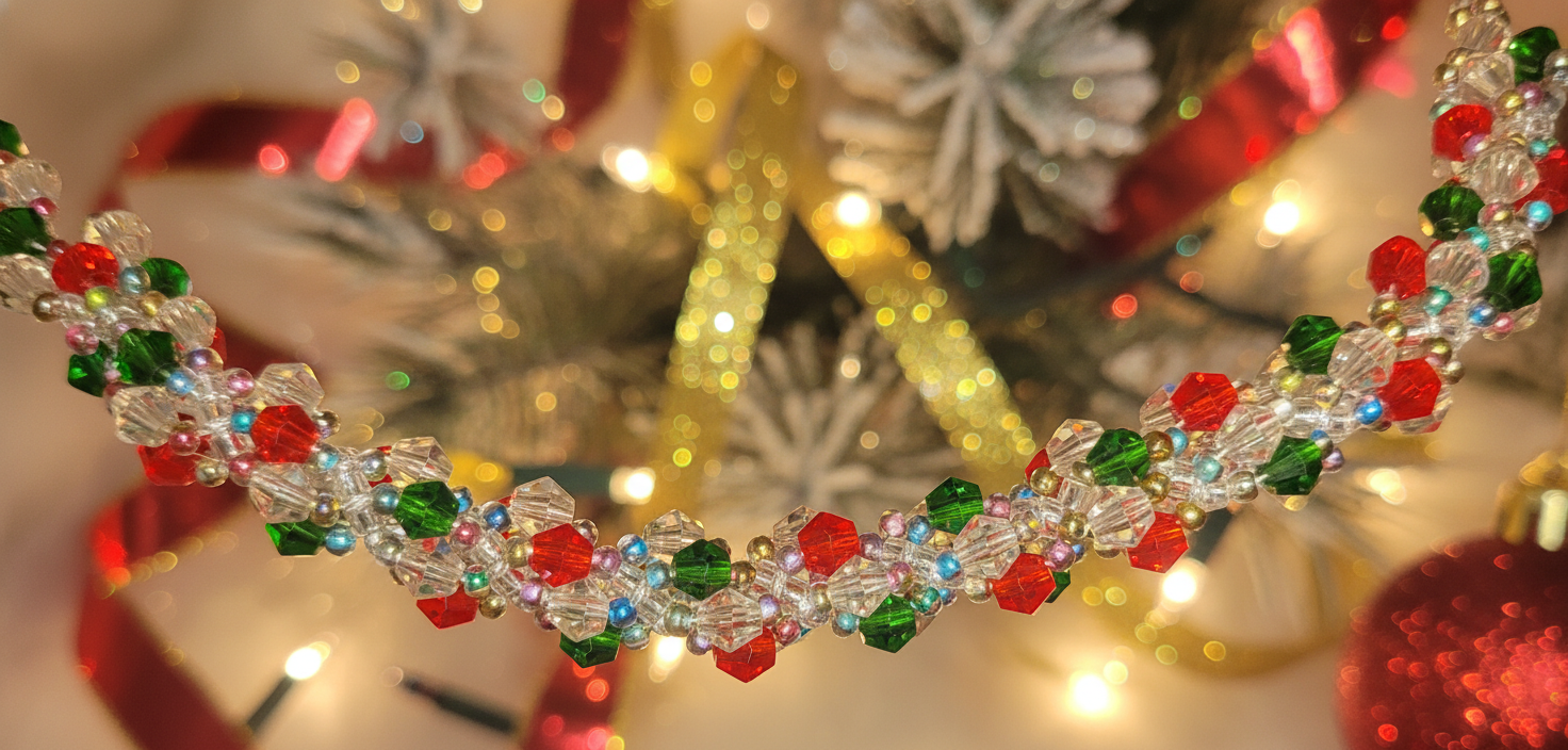 Halsband med juldekorationer